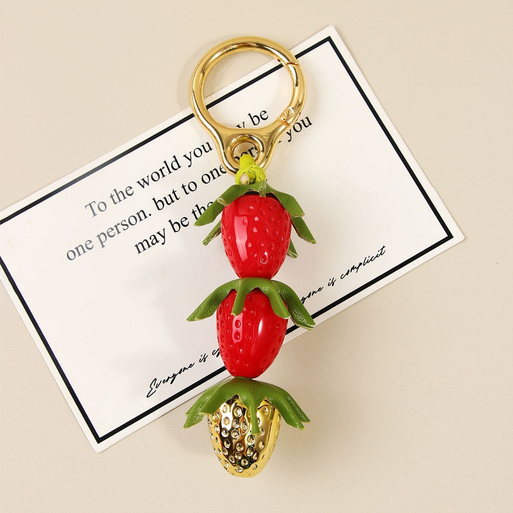 Keypus - Cute Fresh Style Strawberry Pendant Keychain