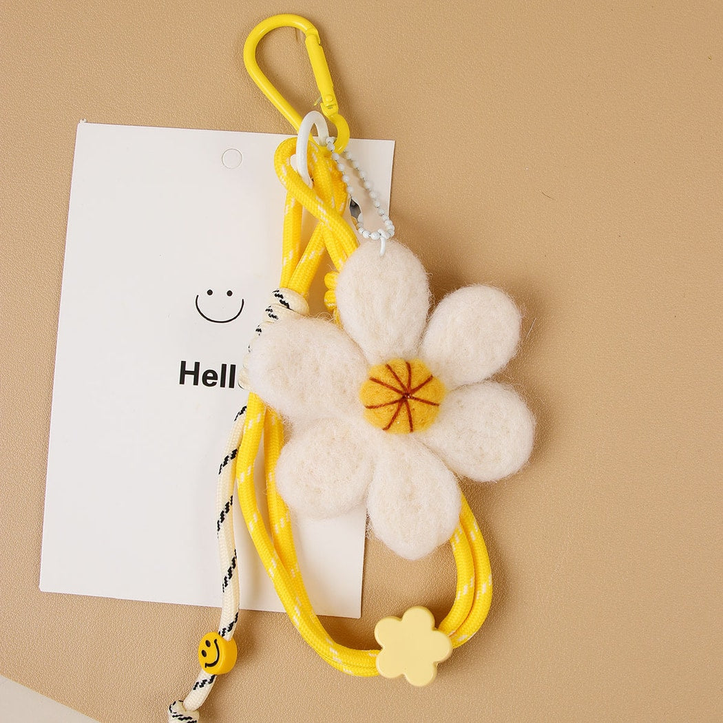Keypus - Cartoon Daisy Flower Hanging Bag Charm Keychain