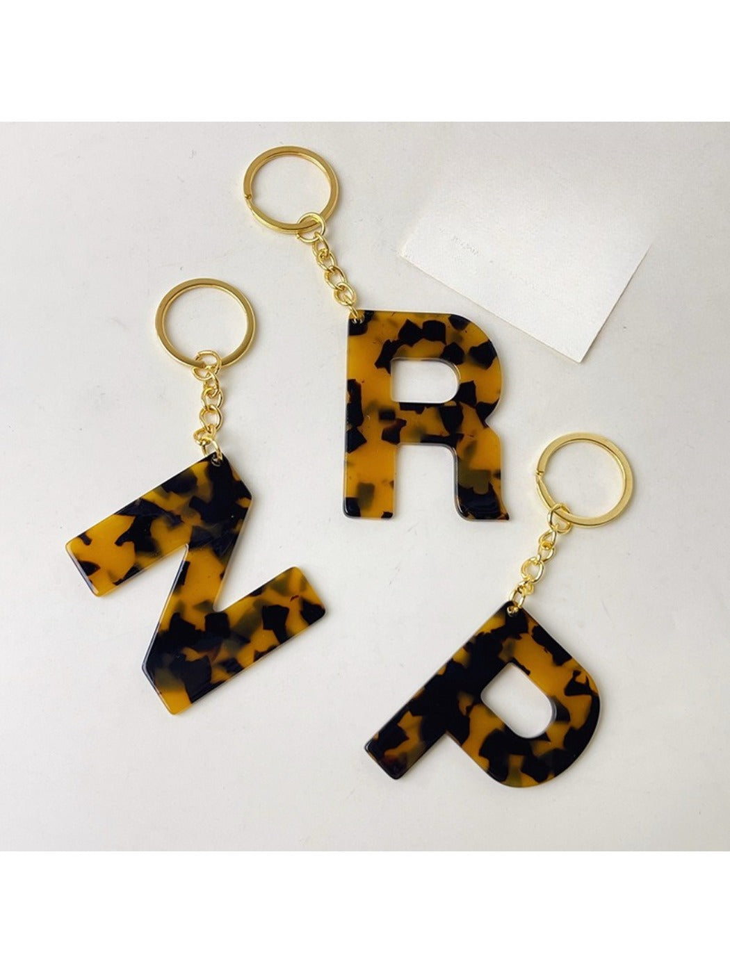 Keypus - Leopard Print Letter Keychain