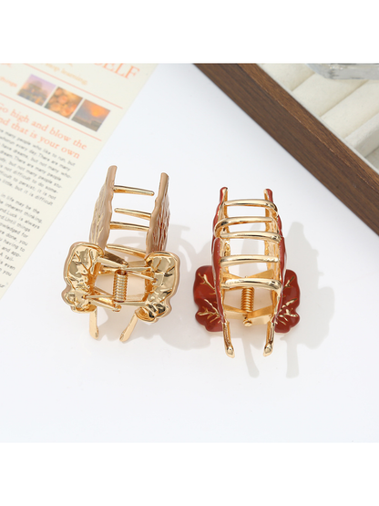 Beau - Maple Leaf Style Plated Hair Claw Clip