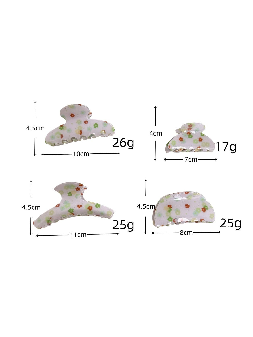 Beau - Floral Print Glossy Acetate Claw Clip