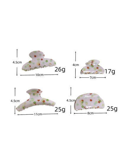 Beau - Floral Print Glossy Acetate Claw Clip