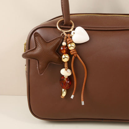 Keypus - Retro Star Beaded Bag Charm Keychain