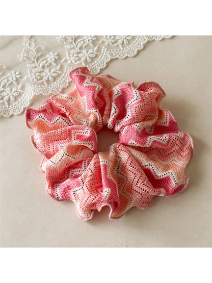 Gifty - Large Ruffled Openwork Detail Scrunchie