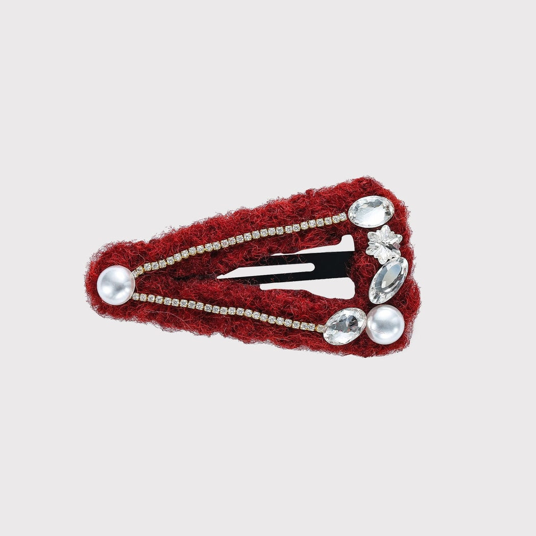 Beau - Vintage Red Textured Plush Hair Clip