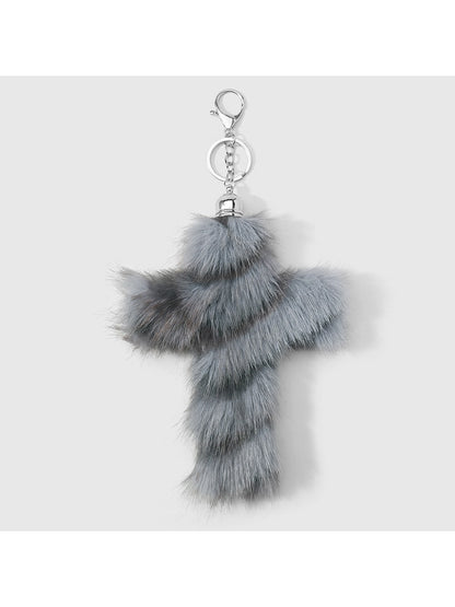 Keypus - Y2K Plush Cross Shape Bag Charm Keychain