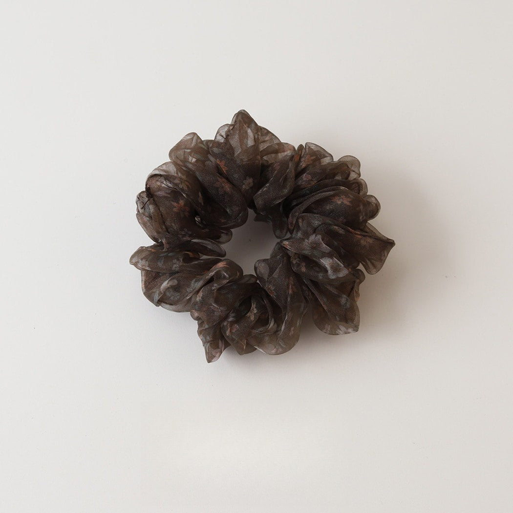 Gifty - Elegant Printed Mesh Ruffle Scrunchie