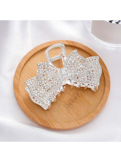 Beau - Bow Shape Rhinestone Detail Hair Claw Clip