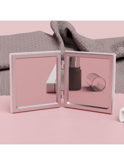 Mirroray - Pink Heart Pattern Square Makeup Mirror