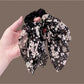Gifty - Floral Ribbon Bow Polyester Ponytail Scrunchie