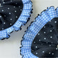 Gifty - Polka Dot Blue Plaid Lace Scrunchie