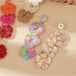 Earedge Bohemian drop earrings displayed on a white background showing color block design