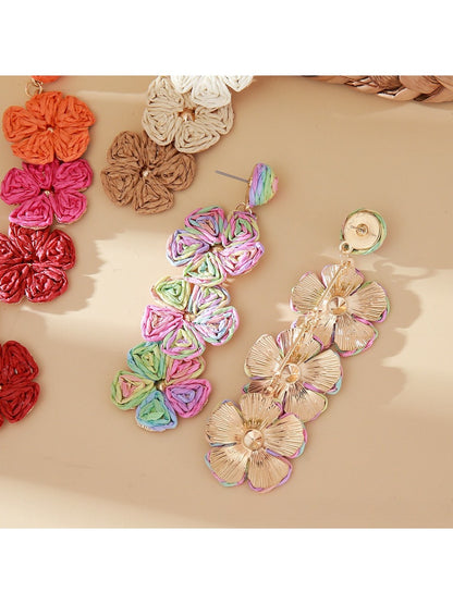 Earedge Bohemian drop earrings displayed on a white background showing color block design