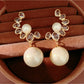 Earedge - Modern Curved Round Drop Look Stud Earrings
