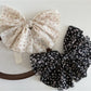 Beau chiffon bow shape hair clip in soft pink fabric with metal clasp