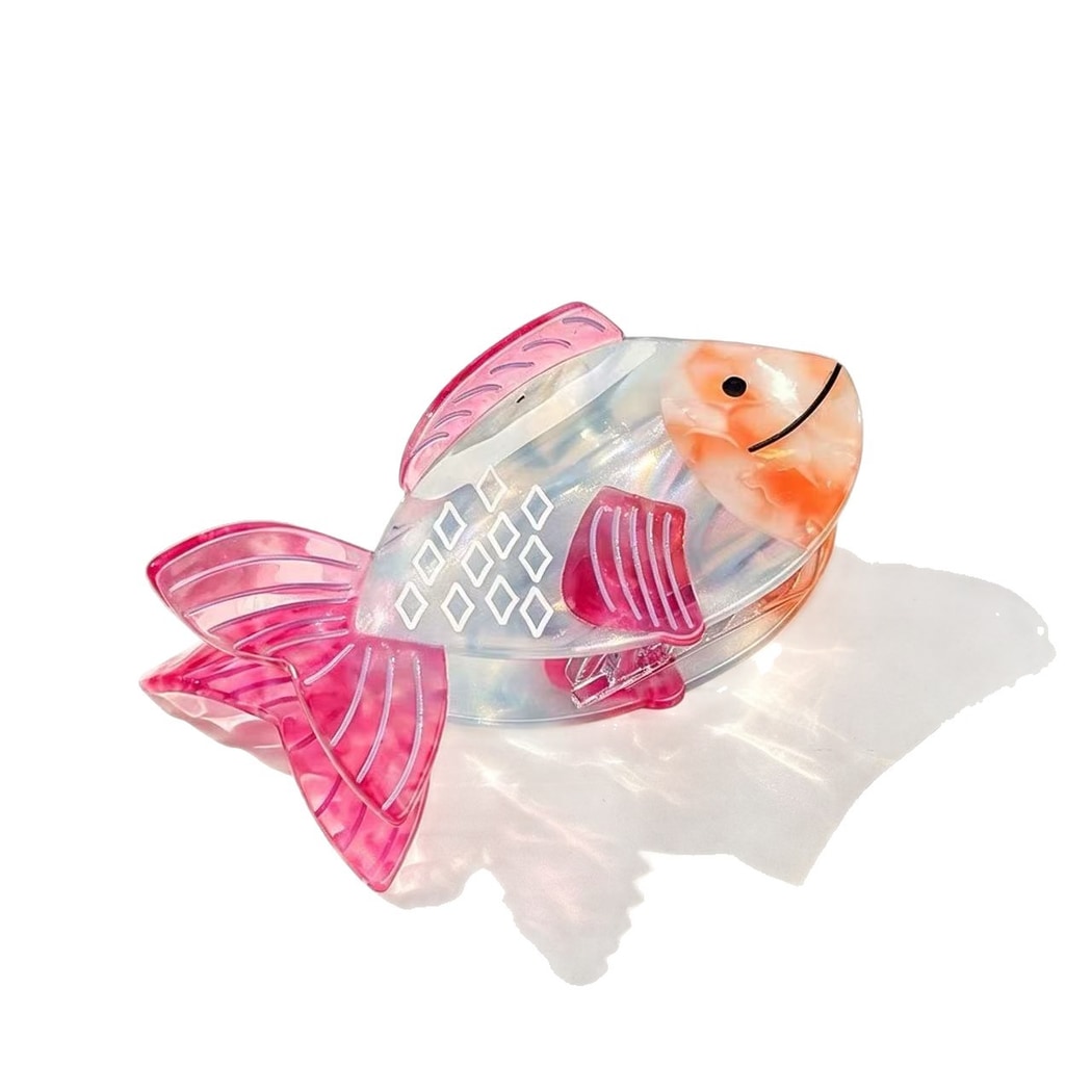 Beau - Glossy Acetate Goldfish Design Claw Clip