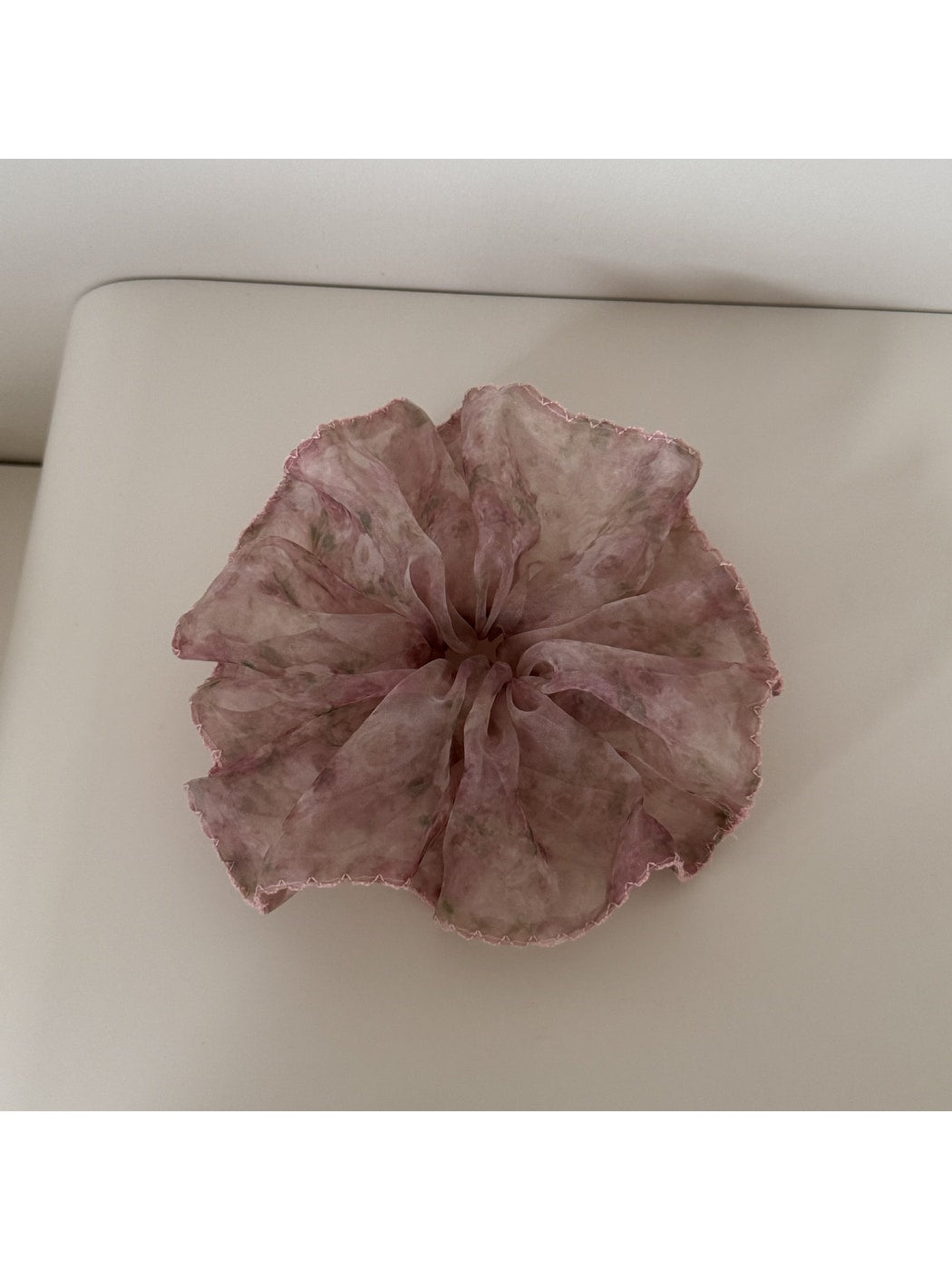 Gifty - Floral Organza Polyester Flower Scrunchie