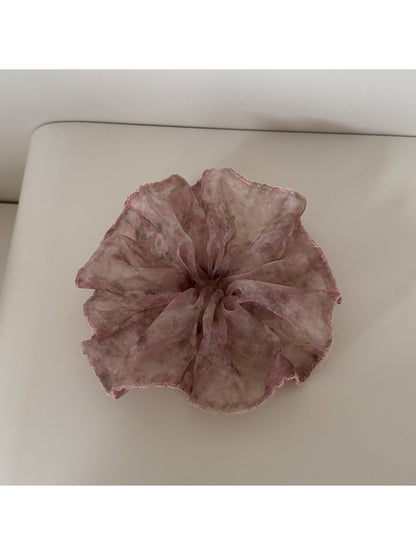 Gifty - Floral Organza Polyester Flower Scrunchie