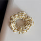 Beau - Plaid Fabric Covered Oval Alloy Hair Clip