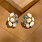 Earedge - Black And White Contrast Stud Earrings