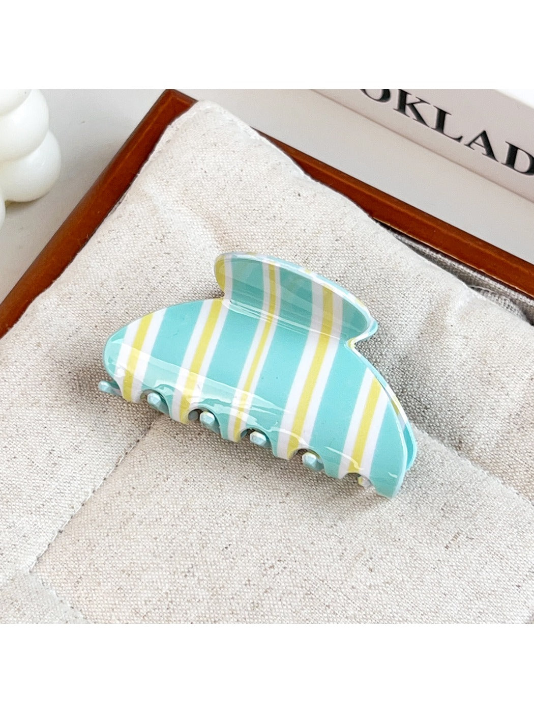 Beau - Striped PVC Sweet Style Claw Clip