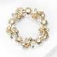 Brovia - Floral Wreath Rhinestone Alloy Brooch Pin