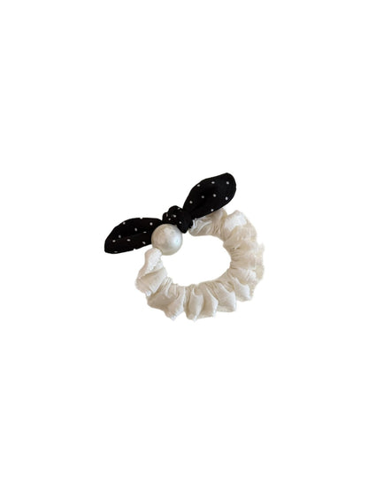 Gifty - Polka Dot Rabbit Ear Bow Elastic Scrunchie