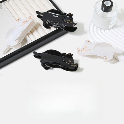 Beau - Glossy Acetate Cat Shape Hair Claw Clip