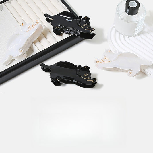 Beau - Glossy Acetate Cat Shape Hair Claw Clip