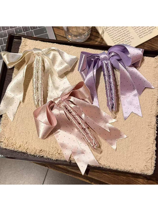 Beau - Polka Dot Bow Banana Clip