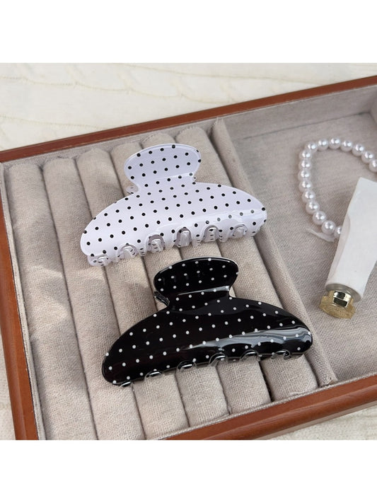 Beau - Solid Color Polka Dot Claw Clip