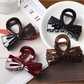 Beau - Medium Bow Accent Plastic Hair Claw Clip