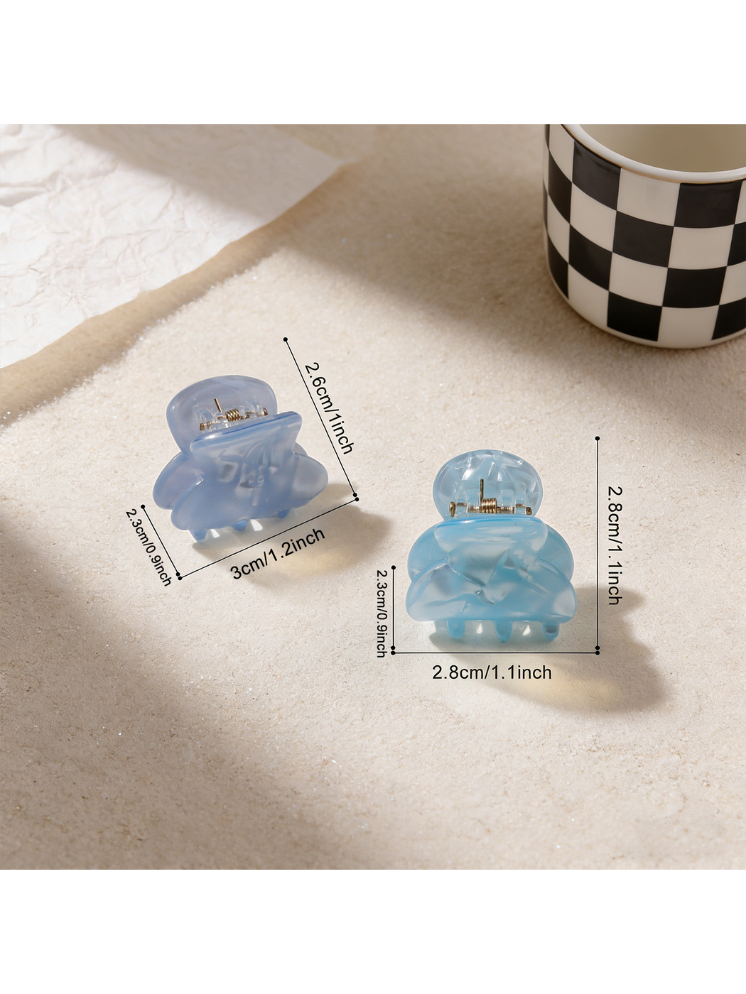 Beau - Glossy Mini Textured Hair Styling Claw Clip