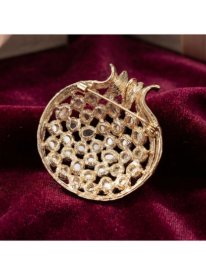 Brovia - Pomegranate Fruit Accent Alloy Brooch