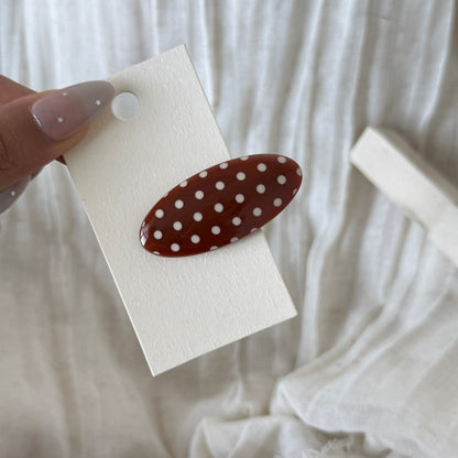 Beau - Polka Dot Oval Side Barrette