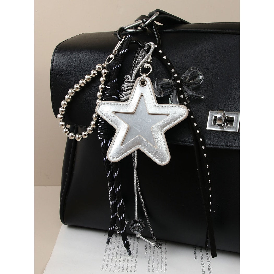 Keypus - Star Mirror PU Bag Charm Keychain