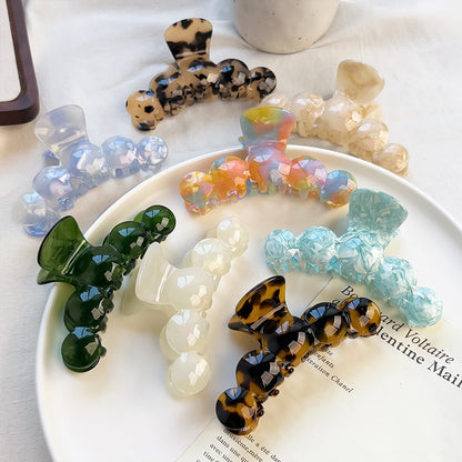Beau - Round Wave Acetate Plate Claw Hair Clip