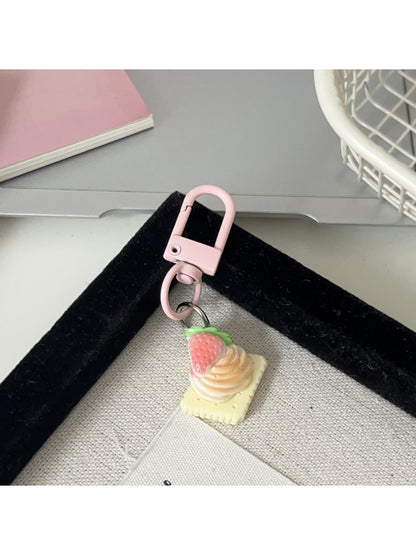 Keypus - Cartoon Strawberry Pastry Bag Charm Keychain
