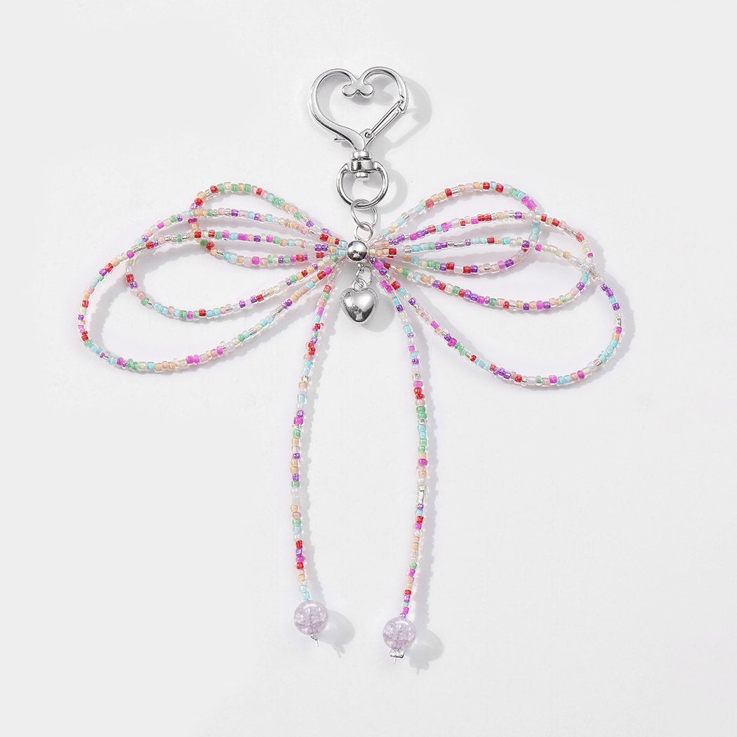 Keypus - Beaded Bow Eye Charm Keychain