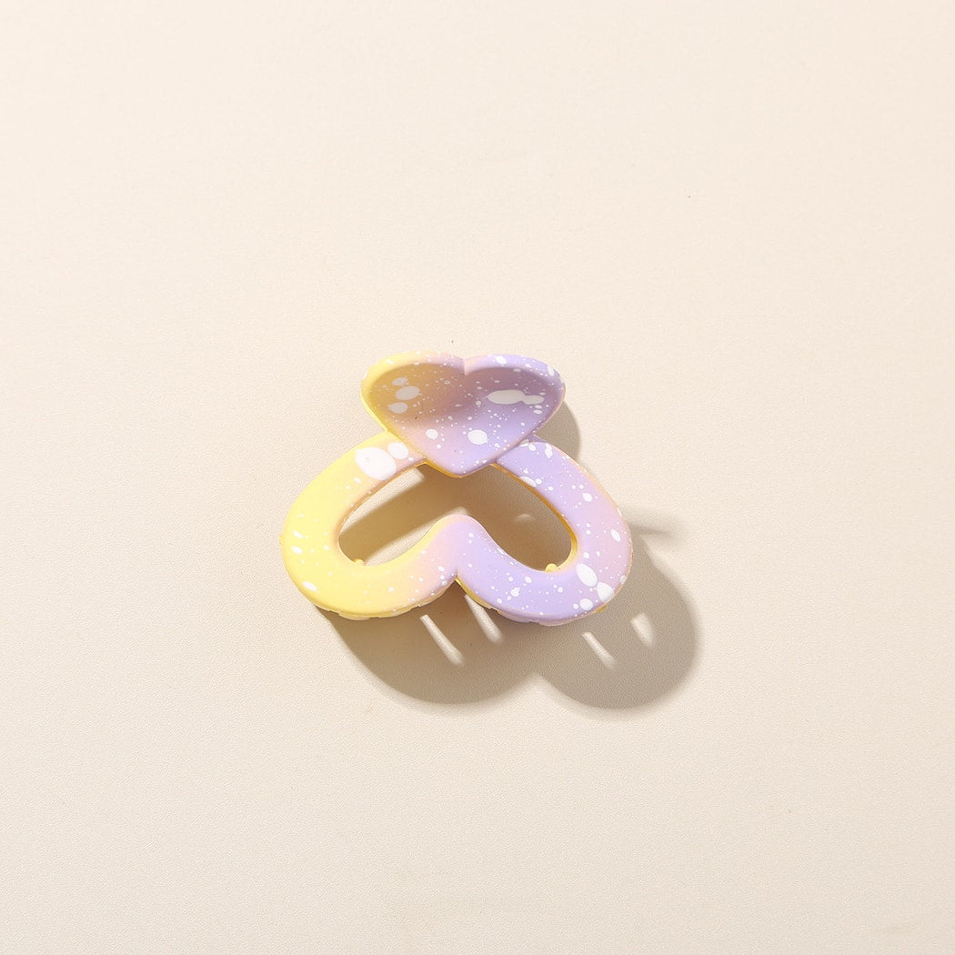 Beau - Gradient Heart Shape PS Alloy Claw Clip