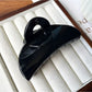 Beau - Glossy Geometric Ring Detail Half Moon Claw Clip