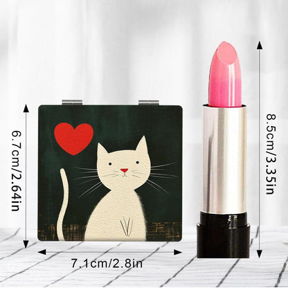 Mirroray - Cartoon Cat Print Folding Makeup Mirror