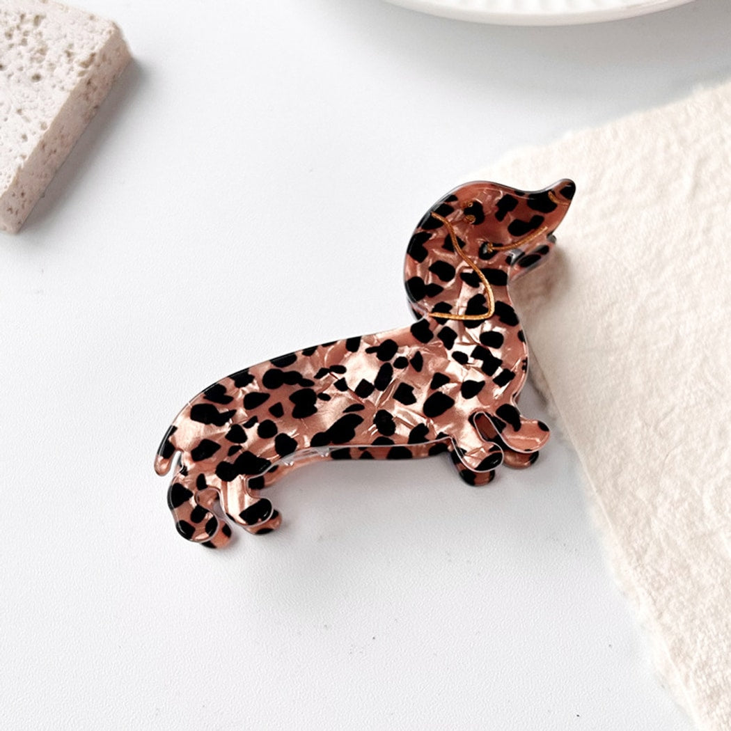 Beau - Leopard Print Dachshund Claw Clip