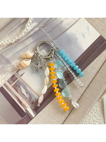 Keypus - Ocean Shell Beaded Decorative Bag Charm Keychain