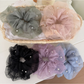 Gifty - Mesh Ruffle Beaded Detail Hair Scrunchie