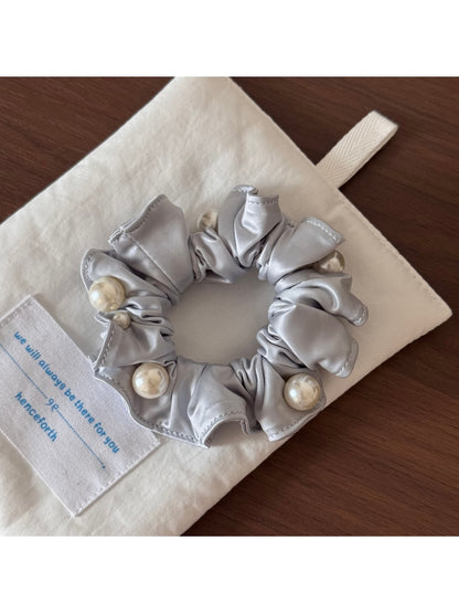 Gifty - Beaded Ruffle Elastic Ponytail Scrunchie