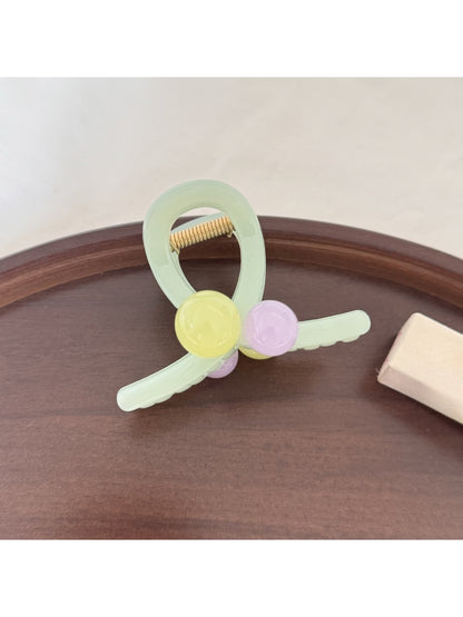 Beau - Rounded Geometric Alloy and Acrylic Claw Clip