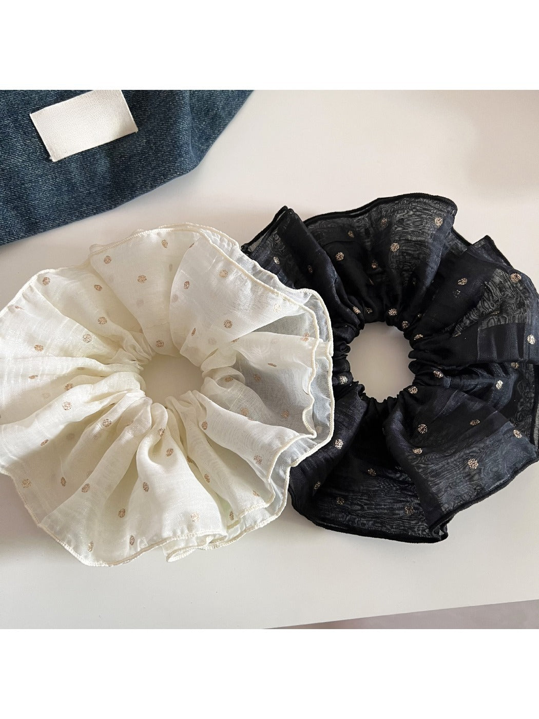 Gifty - Soft Polka Dot Tulle Scrunchie