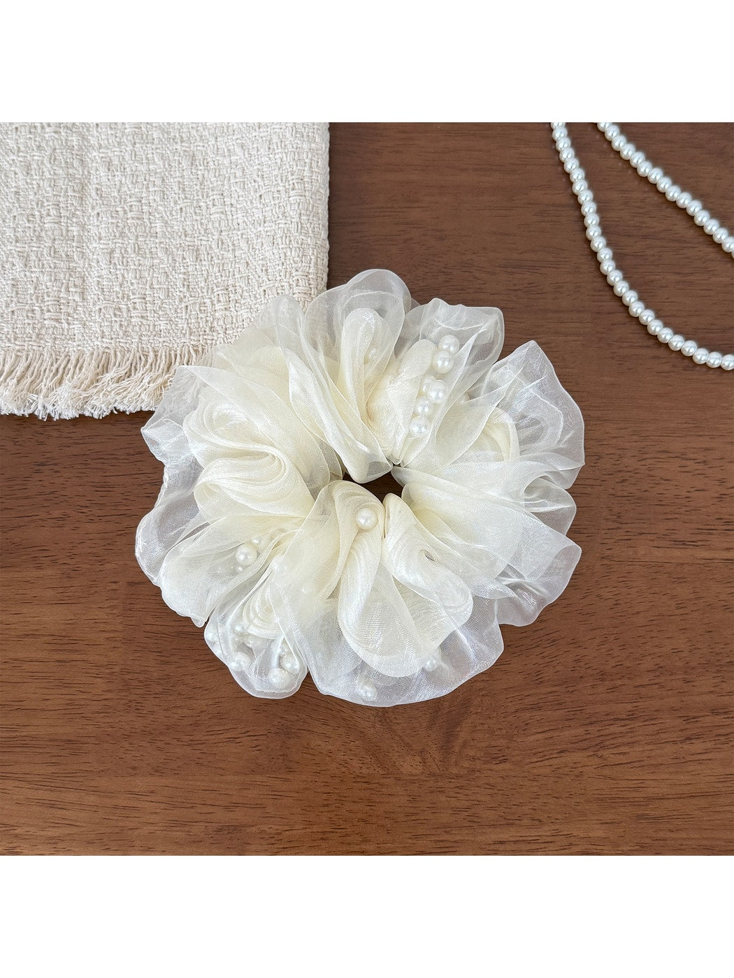 Gifty - Puffy Pleated Mesh Scrunchie