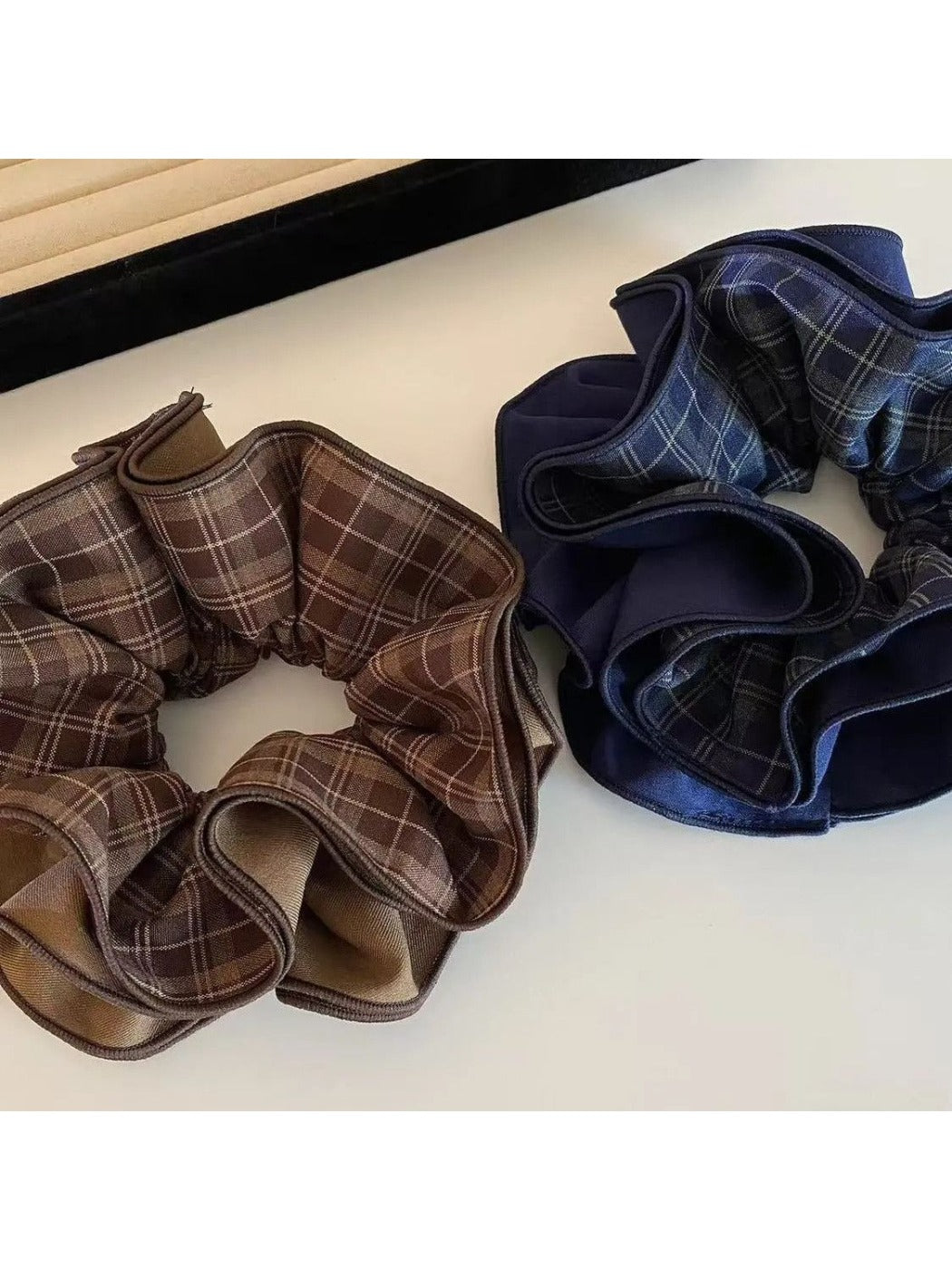 Gifty - Vintage Four Layer Plaid Scrunchie